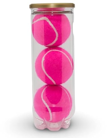 Price's Tube farbige Tennisbälle (1 x 3 Bälle) Typ 2 drucklos, ITF-Standard, hergestellt in Großbritannien, ideal zum Üben, Spielplatz, Kinder und Coaching, Rosa