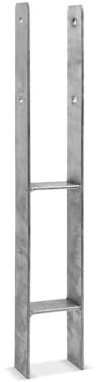 blizz-z H-Pfostenträger einbetonierbar Gabelweite: 121mm, H:600mm - 6 Stück | B: 60 mm, aus feuerverzinktem Stahl - Pfostenschuh für schwere Holzkonstruktionen (Carport, Zaun, Überdachungen) - Made in EU