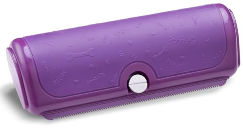 PetPog Hundborste och Kattborste, Pälsborste med Shedding Blade, tar bort lösa hår och underull, för kort, medellång och dubbel päls, Lila