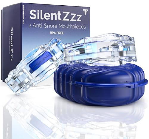 SilentZzz – USA-Designed & FDA-Cleared All EVA Anti Snoring Mouthguards (1+1 Backup) – Adjustable Anti Snore Mouthpieces with Patented Design for a Silent Night`s Sleep, Large Size