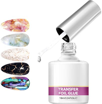 Nail Foil Transfer Glue,10 Milliliters Strong Adhesive - Nail Decals Transfer,for Women Professional Beginners for Home Salon Wedding and Party