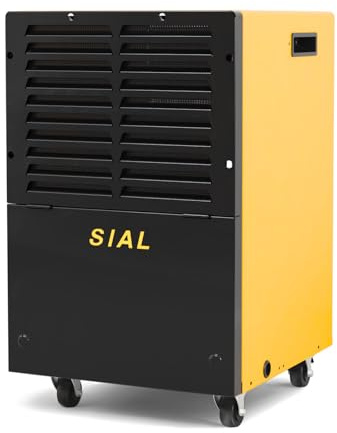 SIAL 50 L/Giorno Deumidificatore Industriale Professionale C50C - Con Serbatoio e Scarico - Essiccatori Edili Commerciali - Adatto per Scantinati e Grandi Stanze Con Una Superficie di 50-100 ㎡
