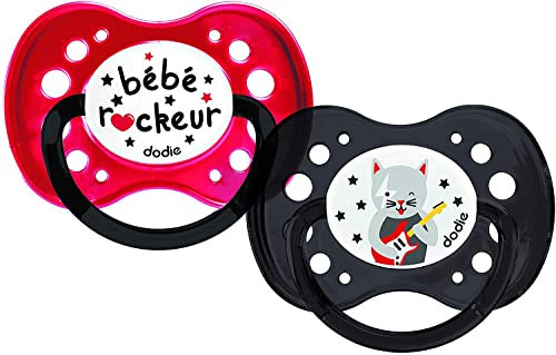 Dodie Schnuller, anatomisch, Rock Rock, +18 Monate, einzeln, 2er-Set, zufällige Farbe