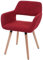 Mendler Esszimmerstuhl HWC-A50 II, Stuhl Küchenstuhl, Retro 50er Jahre Design - Textil, Purpurrot, helle Beine