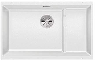 BLANCO SUBLINE 700-U Level – Évier de Cuisine Sous Plan en Granit pour Meubles Bas de 80 cm de Large – SILGRANIT – Blanc – 523456