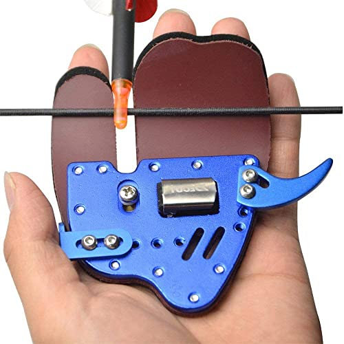 Bogenschießen Fingertab Leder Finger Schutz Einstellbare Fingerschutz Handschutz Für Recurvebogen Longbogen RH/LH
