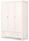 Julian Bowen Surf White Wood Maine 3 Door Combination Wardrobe