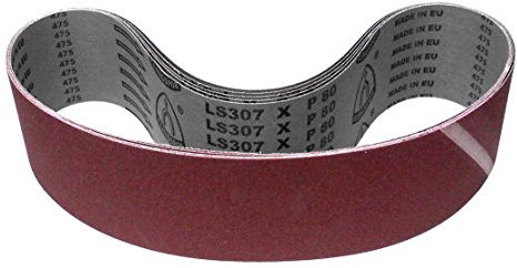 Klingspor Schleifband LS307X – 100 x 1220 mm – Körnung P40 – 5 Stück – für Holz & Metall – reißfeste halbflexible Gewebeunterlage – Profi-Schleifbänder für Bandschleifer