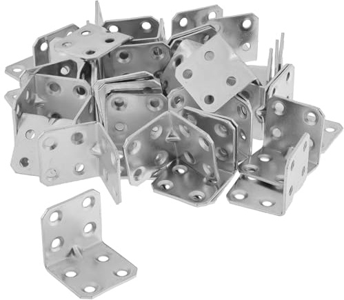 KOTARBAU 50er Set Winkelverbinder 30 x 30 x 30 x 1,5 mm mit Sicke Stahl Bauwinkel Montagelöcher Möbelverbinder Verzinkt Schwerlast Holzverbinder Montagewinkel