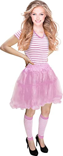 Damen Petticoat, Tüll Rock, Unterrock 50er Rockabilly Reifrock (Rosa)
