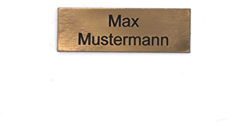 Gravurheim Briefkastenschild Türschild individuelle Gravur Name | selbstklebend - personalisiert | Kunststoff - Plastik | viele Farben und Größen (6x2cm Rechteck, Gold-Schwarz)