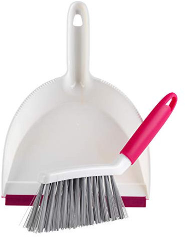 Kleeneze KL082534UFEU7 Antibac Kehrschaufel und Bürste - Manuelle Kehrbürste mit Schaufel, Kehrset für Tierhaare/Staub, Kompakt und leicht, Arbeitsplatten und Tische, weiche Borsten, Gummi-Lippe