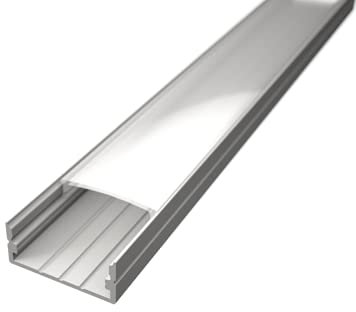 2m Aluminium Profil Leiste für Led Streifen WIDE-20 Weiß White extra breite Bauweise inklusive Abdeckung Matt