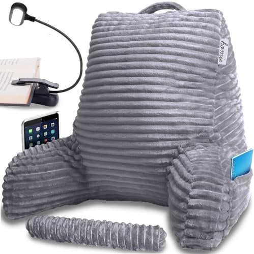 Homie Rückenkissen, Lesekissen/Stützkissen mit Füllung aus Zerkleinertem Memory Foam- Ideal als Rückenstütze Beim Lesen oder für Videospiele