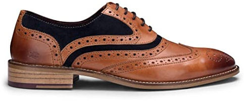 TruClothing.com Herrenschuhe 100% Echtleder Blau Braun Tweed Design Wildleder Brogues