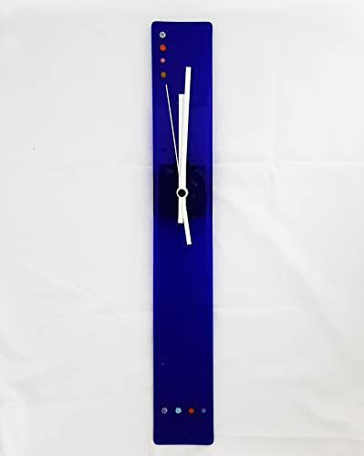 BSDesign - Reloj de cristal de Murano 50 x 7 cm STYLO Azul