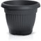 IMJ-Global Vaso per piante Fiori DCE50 TERRA Grande Tondo Ø50cm da interno esterno Nero 38 Litri Ø50x39 cm design Classico Fioriera in plastica da balcone Grigio Antracite
