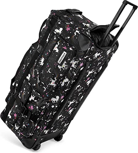 normani Reisetasche 100-150 L Reise-Trolley Jumbo XXL Big-Travel mit 2 Rollen und großem Hauptfach - riesig, Leichter und Stabiler Trolley Farbe Galaxy Unicorn / 100 Liter