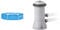 Intex Frame Pool Set Rondo Ø 244 x 51 cm, 28205NP & 28604 Krystal Clear Cartridge Filter Pump - Pool Kartuschenfilteranlage - 1,7m3/h, Grau