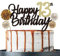 Tortendeko 13 Schwarzes Gold set Doppelseitiges Glitzerpapier Happy Birthday Cake Toppe für Geburtstag Deko 13