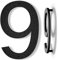 Yafimea 8 Inch Black House Numbers, Large Floating Screw On Numbers with 3D Shadow Effect for Outside Wall Fence Gate, Weatherproof ABS Plastic (9)