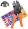 Crimping Tools for Insulated and Heat Shrink Terminals, 2 Replaceable Crimp Head with 200pcs Wire Connectors, AWG 20-10(0.5-6mm²), Preciva Ratchet Crimping Tool, Made of Hardened Alloy Steel