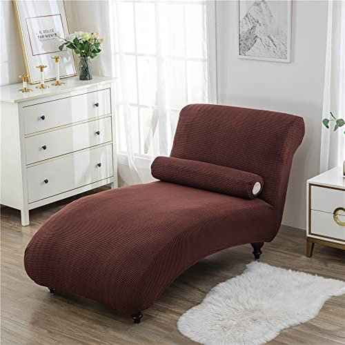 Surwin Chaiselongue Schonbezüge, Ohne Armlehne Liegesessel Stuhlbezug Stretch Modern Relaxliege Schonbezug für Wohnzimmer, Schlafzimmer, Lounge (1PC,braun)