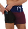 Arcweg Herren Badehose mit Kompression Badeshorts 2 in 1 Schnelltrocknend Schwimmhose 5.5 Badeshorts mit Innenhose Reißverschlusstasche Badehose S - XXL Marineblau+Weinrot L(EU)