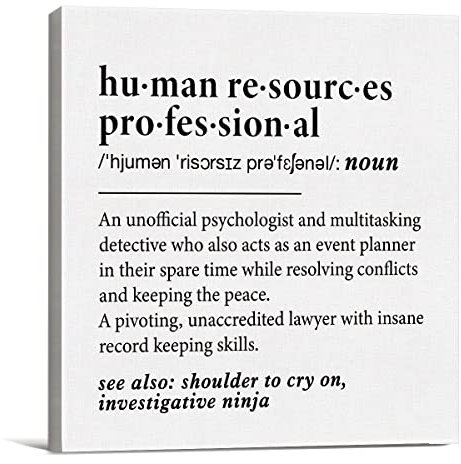 Kunstdruck auf Leinwand, Motiv: Human Resources Definition, Personalabdruck, Poster, Dekor, Manager, Direktor, professionelle Bürodekoration, fertig zum Aufhängen, 20,3 x 20,3 cm, gerahmt, Geschenk