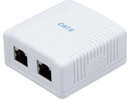 DEXLAN Boitier mural Cat6 contact CAD - 2 ports RJ45 blindés