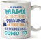 MUGFFINS Tazas para MADRE/MAMÁ - En Español - Felicidades mamá descendencia - 11 oz / 330 ml - Regalo original y divertido