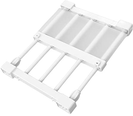 Septpenta Expandable Closet Tension Shelf Rod, Adjustable Metal Nail Free Storage Rack Cabinet Organizer for Cabinet Wardrobe Cupboard Kitchen Bathroom, White, Width 24cm/9.4in(23-30cm)