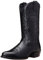 ANUFER Uomo Elegante Ricamato Stivali da Cowboy Occidentale Tacco a Punta Antiscivolo Stivali a Metà Polpaccio Nero SN071164 EU40