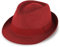 fiebig Jackson Trilby Papierhut mit farbigem Ripsband | Sonnenhut aus 100% Papier | Natur Sommerhut (59-L, Rot)