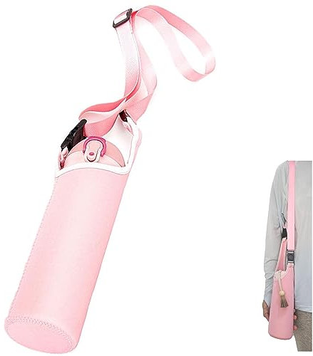 Housse Isotherme Néoprène Protection Thermos Bouteille École Bureau (Rose)