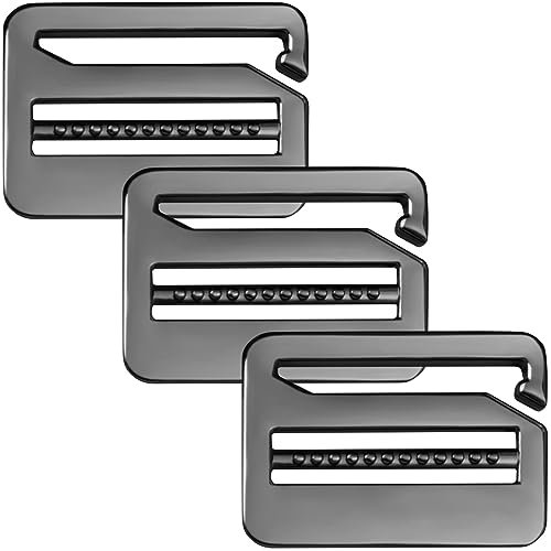 HINZIC 3PCS G-Hook Wave Buckles 1.48inch Strong Metal Ladder Lock Tri-Glide Tension Slide Buckle Webbing Release Adjustable Backpack Strap Buckle Replacement, Gun, 47mm*34.5mm