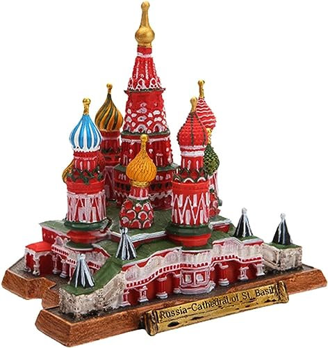 NUNETH Dekorative Skulptur für den Innenbereich, Russland, St. Basilius-Kirche, Kunstharz-Statue, Sammlerstück, Geschenk, Rot