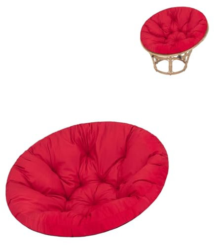 shivler Sitzkissen Polster Auflage für Papasan Rattansessel Kissen Hängekorb Schaukel 114 cm (Rot)