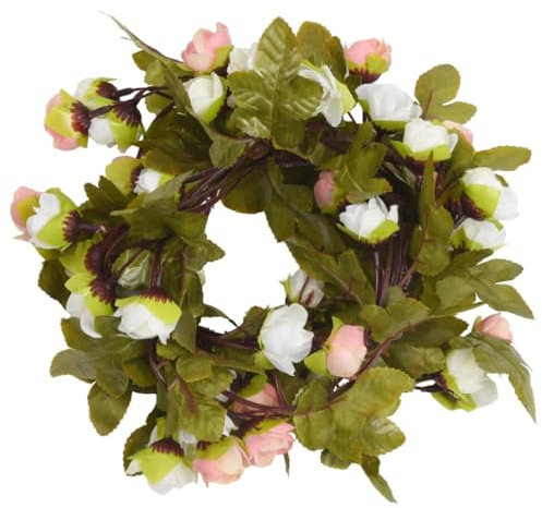 vidaXL Künstliche Blumengirlanden 6 STK., Blumenkranz Hängend Pflegeleicht, Kunstblumen Girlande für Hochzeit Party Garten, Blumen Dekoration Seidenblumen, Champagner 215 cm