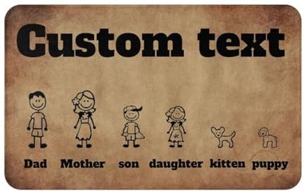 GZYZXP Personalised Door Mat, Custom Floor Mat, Welcome Door Mat, Washables Family Door Mat, with Your Picture Photo Text Logo, Doormat Rug for Entryway, Patio, Hallway, Indoor Outdoor