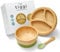 Bamboo Weaning Set by Tiggi, Complete with Baby Bowl and Suction Plate for Weaning, Baby Feeding Set, Kids Dinner Set, Toddler Plates and Bowls Sets (Soft Mint)