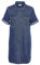 Noisy may Damen Kurzes Denim Jeanskleid Oversize Kurzarm Hemd Design Basic Shirtkleid, Farben:Blau, Größe:M