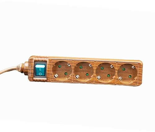 Base en Bois 1,5 m 4T avec câble et Interrupteur, idéale pour luminaires et décoration intérieure.