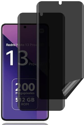 Protector Pantalla Privacidad para Xiaomi Redmi Note 13 Pro Plus/13 Pro+ 5G | [2 Piezas] Antiespia Película TPU Flexible para Xiaomi Redmi Note 13 Pro Plus/13 Pro+,Anti-Rasguños,Sin Burbujas,Anti-Espía