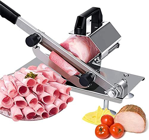 Manual Frozen, Stainless Steel Beef Mutton Roll Meat Cleaver, Adjustable Thickness, for Cooking, Hot Pot Cooking,for Deli, Kitchen