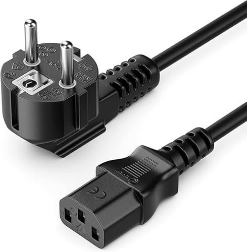 PANAMEMORY Cavo di Alimentazione per Monitor da 1 m; Cavo Elettrico Schuko EU 90° a C13, 2.5A-250V, 18AWG; Cavo Alimentazione AC di Ricambio per TV - Monitor - Stampanti - Alimentatori per la Ricarica