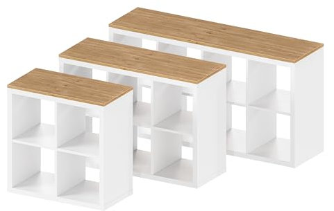 Holzplatte für Kallax Regal – 2er, 3er oder 4er, Deckplatte im Stil Artisan Eiche, Holzbrett für Würfelragl (für Kallax 2er (765 x 392mm))