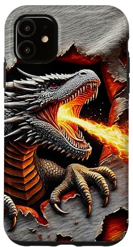 Hülle für iPhone 11 Wilde Drachen-Feuerkunst