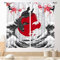 Japanische Vorhänge, asiatischer Stil, japanischer Anime, schwarz-weiß, Yin-Yang-Koi-Fisch, Kirschblüte, große Welle, orientalische Fenstervorhänge, Behandlungen für Schlafzimmer, Wohnzimmer, Küche,