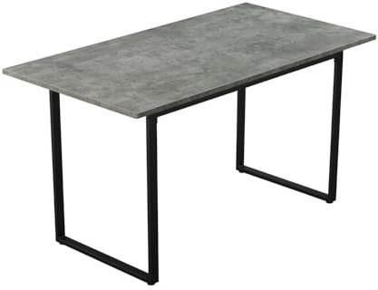 DUBI Möbel Esstisch Samuel, 120 x 60 cm, Küchentisch Holztisch mit U-Gestell schwarz für Küche, Esszimmer, Industrial modern Design, Beton Optik, 11217-BETO-US